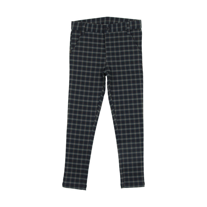 Kin kin Plaid Navy pants ( SZ 2 - 7 )