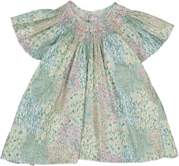 Kidiwi green floral dress  (SZ 2-12yr)