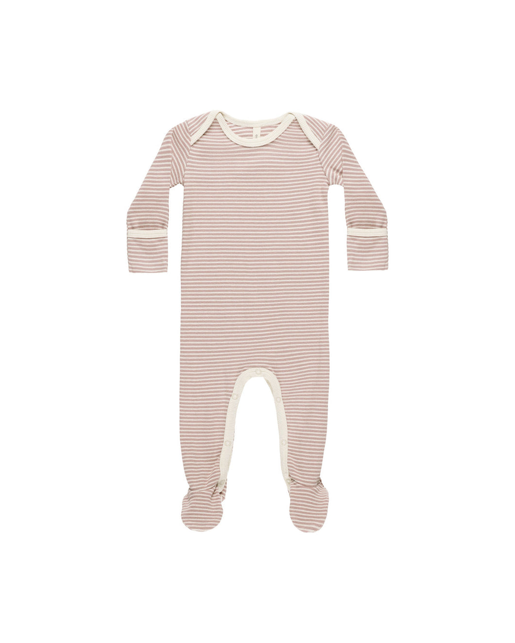 Quincy Mae074 Striped Ribbed Footie ( Sz 3M-6M)