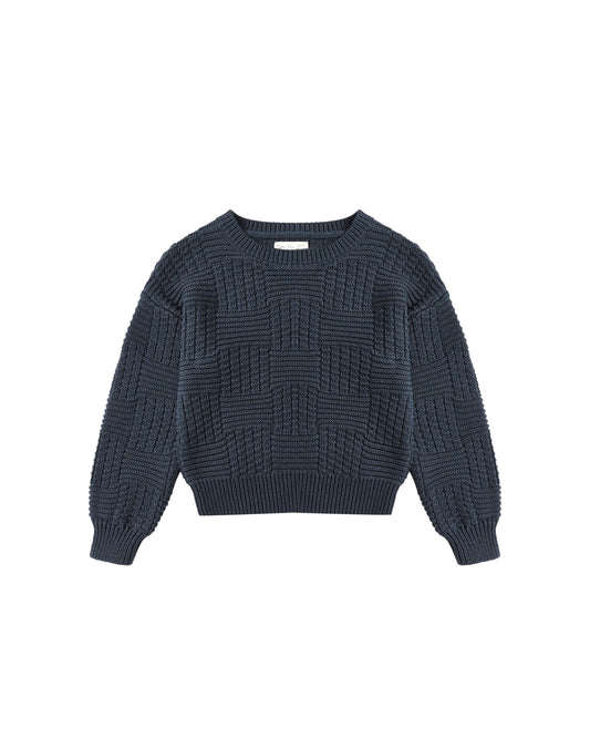 Rylee Cru181 navy textured sweater (SZ 18m-8yr)