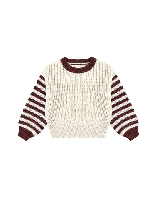 Rylee Cru181 contrast sleeve sweater (SZ 6m-8yr)